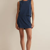 Z Supply Gail Jersey Denim Mini Skirt in Indigo
