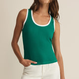 Z Supply Sirena Colorblocked Rib Tank in Rainforest