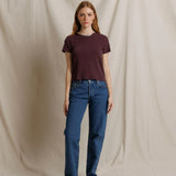 PWT Lisa Recycled Cotton Fitted Tee in Cherry Lacquer