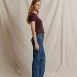 PWT Lisa Recycled Cotton Fitted Tee in Cherry Lacquer