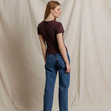 PWT Lisa Recycled Cotton Fitted Tee in Cherry Lacquer