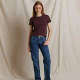 PWT Lisa Recycled Cotton Fitted Tee in Cherry Lacquer