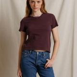 PWT Lisa Recycled Cotton Fitted Tee in Cherry Lacquer