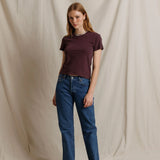 PWT Lisa Recycled Cotton Fitted Tee in Cherry Lacquer