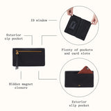 HOBO Lumen Continental Wallet in Pebbled Leather Black