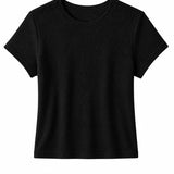 PWT Macy Recycled Cotton Rib Fitted Tee in Black