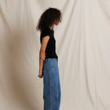 PWT Macy Recycled Cotton Rib Fitted Tee in Black