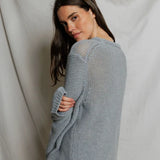 PWT Margaret Boxy Crewneck Sweater in Heather Gray