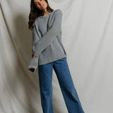 PWT Margaret Boxy Crewneck Sweater in Heather Gray