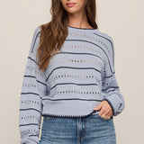 Z Supply Darby Stripe Sweater in Skyline