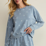Z Supply Written Stars Sweatshirt in Ocean Air Indigo