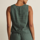 Z Supply Sloane Linen Tank in Everglade