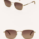 Z Supply Fastlane Polarized Sunglasses in Gold-Gradient