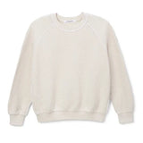 PWT Ziggy Inside Out Fleece Long Sleeve Shrunken Crewneck Sweatshirt in Sugar
