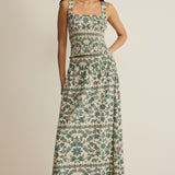 Z Supply Leya Tera Paisley Maxi Skirt in Everglade