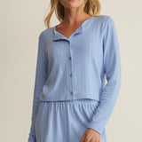 Z Supply Lovely Pointelle Top in Ice Blue
