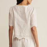Z Supply Oceanside Embroidered Top in White