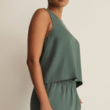 Z Supply Sloane Linen Tank in Everglade