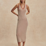 Varley Albane Knit Dress in Caramel Clay