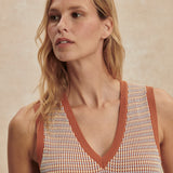 Varley Albane Knit Dress in Caramel Clay