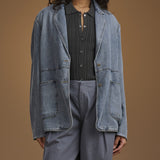Splendid Lounge Denim Blazer in Indigo