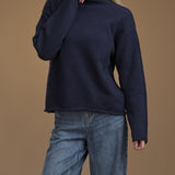 Splendid Elsie Roll Neck Sweater in Dark Navy