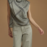 Splendid Scout Mockneck Tank in Eucalyptus Bandana