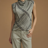 Splendid Scout Mockneck Tank in Eucalyptus Bandana
