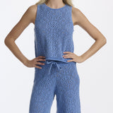 Splendid Beckham Crochet Sweater Tank in Azure