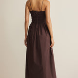 Z Supply Cornelia Poplin Maxi Dress in Chocolate Cherry
