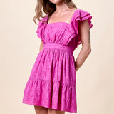 Cleobella Violeta Mini Dress in Fuchsia Red