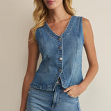 Z Supply Porto Denim Vest in Eternity