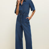 Z Supply Elsie Denim Jumpsuit in Deep Water