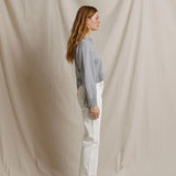 PWT Ximena Cotton Cashmere Cropped Sweater in Heather Grey