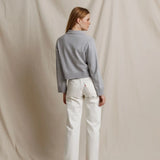 PWT Ximena Cotton Cashmere Cropped Sweater in Heather Grey