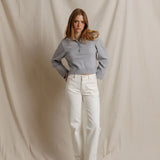 PWT Ximena Cotton Cashmere Cropped Sweater in Heather Grey