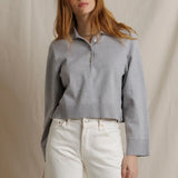 PWT Ximena Cotton Cashmere Cropped Sweater in Heather Grey