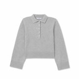 PWT Ximena Cotton Cashmere Cropped Sweater in Heather Grey