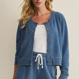 Z Supply Daily Knit Denim Cardigan in Calypso Blue Indigo