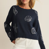 Z Supply Paradise Reef Sienna Sweater in True Navy