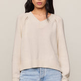 Z Supply Stratton V-Neck Sweater in Sandstone