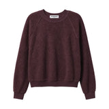 PWT Ziggy Reverse Fleece Crewneck Sweatshirt in Cherry Lacquer