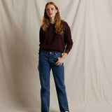 PWT Ziggy Reverse Fleece Crewneck Sweatshirt in Cherry Lacquer