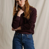 PWT Ziggy Reverse Fleece Crewneck Sweatshirt in Cherry Lacquer