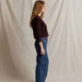 PWT Ziggy Reverse Fleece Crewneck Sweatshirt in Cherry Lacquer