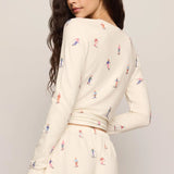 Z Supply Sleepy Head Ski Long Sleeve Henley in Vanilla Ice
